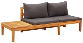 4 pcs conj. lounge de jardim c/ almofadões cinza-escuro acácia