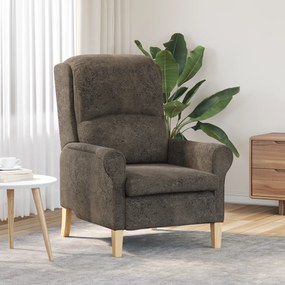 vidaXL Poltrona Contemporânea Cinza Escuro Tecido e Madeira Padrão