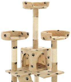 Árvore para gatos c/ postes arranhadores sisal 170 cm bege