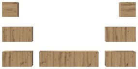 Conjunto de móvel de TV 8 pcs carvalho artisiano