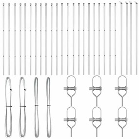 Postes de Cerca - 26 unidades, Ø32 mm, 210 cm de Aço Galvanizado
