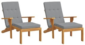 Almofadões p/ cadeira de terraço 2 pcs tecido oxford cinzento