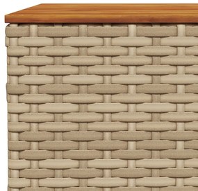 Mesa de jardim 55x55x36 cm vime PE e madeira de acácia bege
