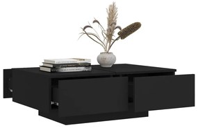 Mesa de Centro Davi com 4 Gavetas - Preto Mate - Design Moderno