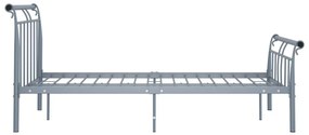 Estrutura de cama 120x200 cm metal cinzento