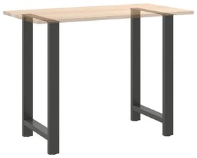 Pés para mesa de bar antracite 2 peças 60x(100-101) cm aço