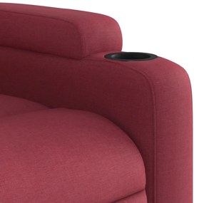Poltrona reclinável tecido vermelho tinto
