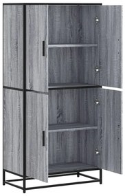 Armário alto 68x35x139 cm derivados de madeira cinzento sonoma