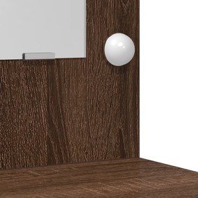 Conjunto de Mesa de Maquilhagem 2 Peças com LED Madeira de Carvalho Pr