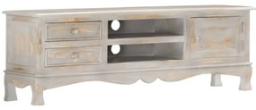 vidaXL Móvel de TV 120x30x42 cm madeira de mangueira maciça cinzento