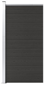 vidaXL Painel de cerca 95x186 cm WPC preto