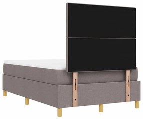 Cama Box Spring com Colchão e Banco Taupe 120x190 cm Tecido