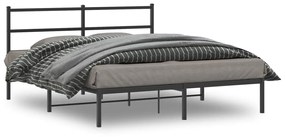 355368 vidaXL Estrutura de cama com cabeceira 160x200 cm metal preto