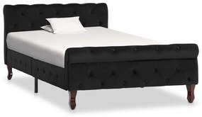 vidaXL Estrutura de cama 100x200 cm veludo preto