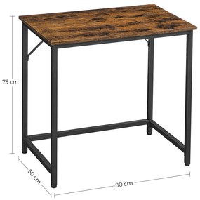 Mesa de escritório estreita em design industrial 80 x 50 x 75 cm castanho Vintage-preto