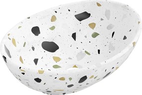 Mexen Elza lavatório de bancada 40 x 33 cm, pedra branca terrazzo - 21014083