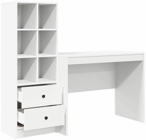 Mesa com Armazenamento Branca de Madeira de Engenharia