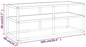 Móvel de TV 100x40x40 cm vidro mármore branco