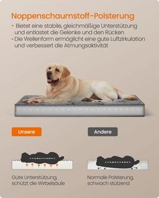 Cama ortopédica para cães 120 x 74 x 10 cm tamanho XXL Cinzento 