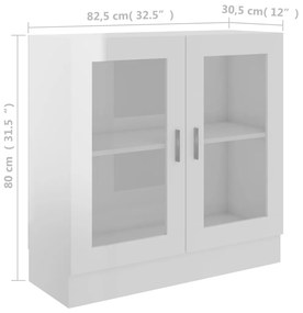 Vitrine Real de 80cm - Branco Brilhante - Design Moderno