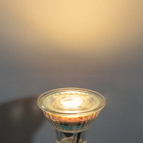 Conjunto de 5 lâmpadas LED GU10 50mm reguláveis transparente 4,9W 450 lm 2700K