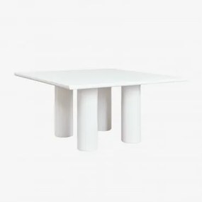 Mesa De Comedor Cuadrada 150x150 Cm En Cemento Lisboa Branco - Sklum