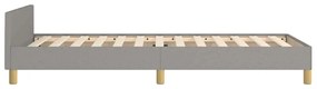Estrutura de cama sem colchão 90x190 cm tecido cinzento-claro