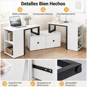 Conjunto de 3 Móveis de TV Modulares, 140 x 30 x 50 cm, Disposição Personalizável, Branco