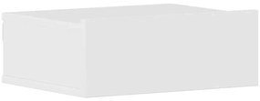 Mesas de cabeceira suspensas 2 pcs 40x30x15 cm branco brilhante