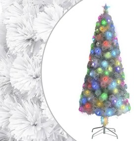 Árvore Natal artificial pré-iluminada 240 cm fibra ótica branco