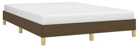 Estrutura de cama sem colchão 160x200 cm tecido castanho-escuro
