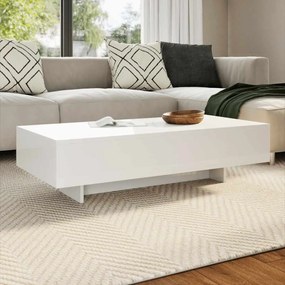 Mesa de Centro Berlim de 115cm - Branco Brilhante - Design Moderno