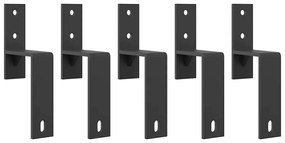 Kit de ferragens para porta deslizante 200 cm aço preto