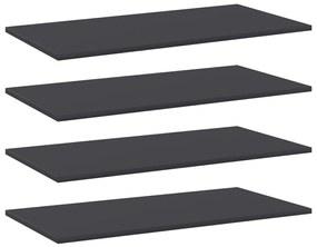 vidaXL Prateleiras para estante 4 pcs 80x40x1,5cm contraplacado cinza