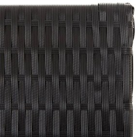 Biombo de divisão 5 painéis vime PE preto