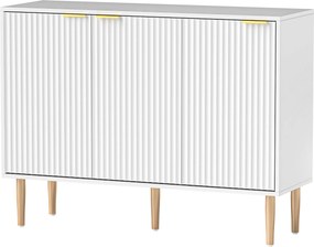 Aparador de Sala de Estar com Prateleira Ajustável Móvel para TV para Quarto Sala de Estar 107x35x80 cm Branco