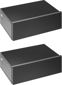 HOMCOM Conjunto Mesas Cabeceira 2 Peças 1 Gaveta Design Montado Estilo Moderno Prático Compacto 40x30x15 cm Preto | Aosom Portugal
