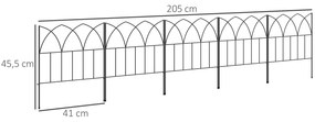 Cercas de Jardim 205x45,5 cm Conjunto de 5 Cercas Decorativas para Jar