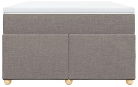 Cama boxspring c/ colchão 120x190cm tecido castanho-acinzentado