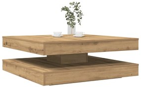 vidaXL Mesa centro rotativa a 360graus 90x90x34,5cm carvalho artisiano