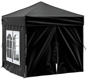 Tenda para festas dobrável com paredes laterais 2x2 m preto