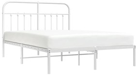 Estrutura de cama com cabeceira 150x200 cm metal branco