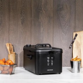 Fritadeira elétrica de 3 litros de capacidade CleanFry Infinity 3000 Black, Filtro OilCleaner, 2400 W, Temporizador de 30 minutos, Preto