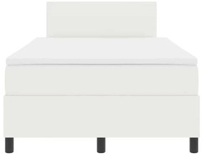 Cama Box Spring com Colchão e Luz LED Creme 120x200 cm Tecido de Velud