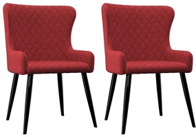 282523 vidaXL Cadeiras de jantar 2 pcs tecido bordô