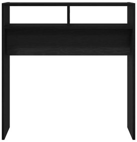 Mesa Console de Carvalho Preto - 78x30x80 cm - Feita de Madeira Engenh