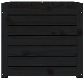 Baú de Arrumação para Jardim - Preto - Madeira de Pinho - 101x50,5x46,