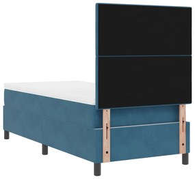 Cama Box com Colchão vidaXL Azul Escuro 80x200 cm Veludo