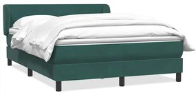 vidaXL Cama box spring com colchão 160x210 cm veludo verde escuro