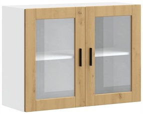 vidaXL Armário de parede cozinha porta vidro Porto carvalho artesanal